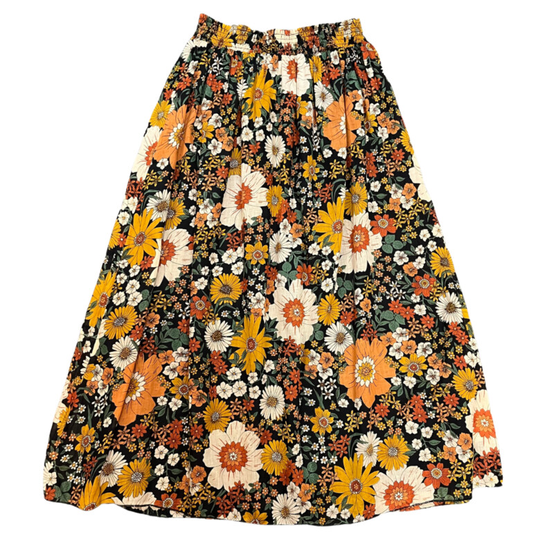 New Natural Life Skirt<br />
Cotton Blend<br />
Comfort Waist<br />
Black. Orange, Honey, Green and Cream<br />
Size: L/XL