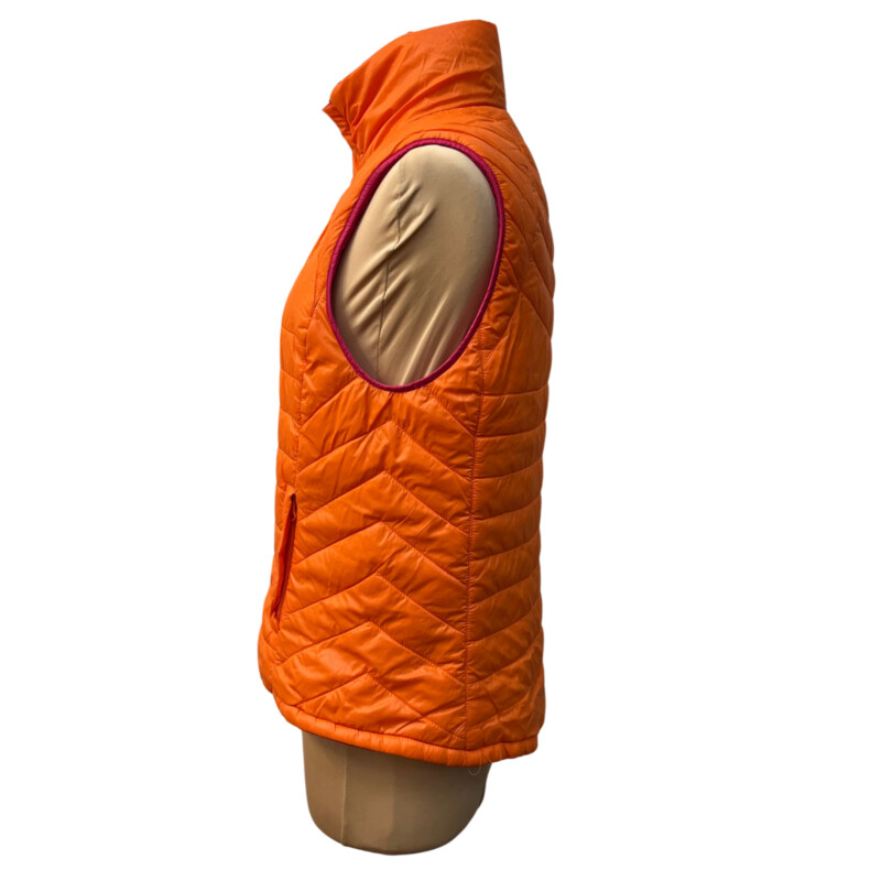 Luii Quilted Puffer Vest<br />
Zipper Closure<br />
Pink or Orange<br />
Size: Medium