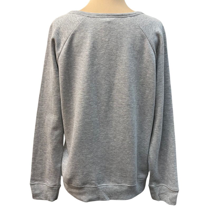 Caslon Joy Pullover<br />
Pearl and Jewel Embellishment<br />
Gray with White<br />
Size: Large